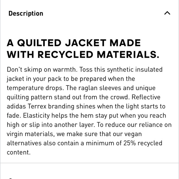 ADIDAS TERREX BLACK SYNTHETIC INSULATED PACKABLE LIGHT WEIGHT JACKET SIZE 4X - Picture 12 of 16